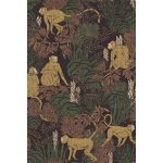 STILIZÁLT DZSUNGELMOTÍVUMOS MAJMOS LUXUSTAPÉTA BARNA OKKER SZÍNBEN