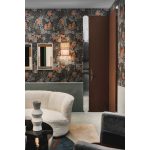 STILIZÁLT DZSUNGELMOTÍVUMOS MAJMOS LUXUSTAPÉTA FEKETE BARNA BORDÓ SZÍNBEN