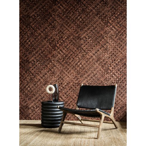 RATTAN HATÁSÚ LUXUSTAPÉTA ROZSDABARNA SZÍNBEN