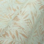 TEXTIL HATÁSÚ, PÁLMAFALEVÉL MINTÁS TAPÉTA, VILÁGOSKÉK ALAPON ARANY MINTA