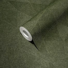 EGYSZÍNŰ GEOMETRIAI MINTÁS VINYL TAPÉTA, ZÖLD SZÍNBEN