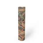 BOHÉM, STILIZÁLT NÖVÉNYMINTÁS TAPÉTA,  ZÖLD , BÉZS ÉS BARNA