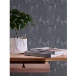 DESIGN TAPÉTA, ORGANIKUS GEOMETRIAI MINTÁVAL, SÖTÉT SZÜRKE SZÍNBEN