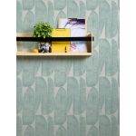 DESIGN TAPÉTA, ORGANIKUS GEOMETRIAI MINTÁVAL, VILÁGOS TÜRKIZZÖLD SZÍNBEN