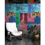 ÉLÉNK SZÍNŰ GRAFFITI MINTÁS POSZTER TAPÉTA 