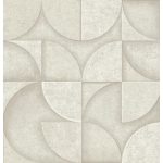 ELEGÁNS, KŐHATÁSÚ GEOMETRIAI MINTÁS TAPÉTA , VILÁGOS TAUPE SZÍNBEN , FÉMES RÉSZLETEKKEL
