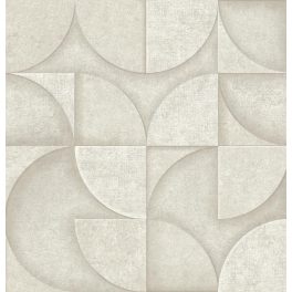   ELEGÁNS, KŐHATÁSÚ GEOMETRIAI MINTÁS TAPÉTA , VILÁGOS TAUPE SZÍNBEN , FÉMES RÉSZLETEKKEL