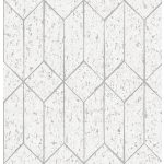 ART DECO, GEOMETRIKUS TAPÉTA PARAFA HATÁSÚ, FEHÉR ALAPON, EZÜST MINTÁVAL