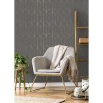 ART DECO, GEOMETRIKUS TAPÉTA PARAFA HATÁSÚ, FEKETE ALAPON , ARANY MINTÁVAL