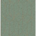 ART DECO, GEOMETRIKUS TAPÉTA PARAFA HATÁSÚ, BORÓKAZÖLD ALAPON, ARANY MINTÁVAL