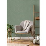ART DECO, GEOMETRIKUS TAPÉTA PARAFA HATÁSÚ, BORÓKAZÖLD ALAPON, ARANY MINTÁVAL