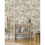 ELEGÁNS, PALAKŐ HATÁSÚ TAPÉTA , TAUPE ALAPON, ARANY RÉSZLETEKKEL
