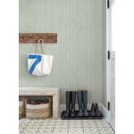 TEXTIL HATÁSÚ, CSÍKOS , FINOM TEXTÚRÁJÚ VLIES TAPÉTA, ZÖLD SZÍNBEN
