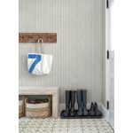 TEXTIL HATÁSÚ, CSÍKOS , FINOM TEXTÚRÁJÚ VLIES TAPÉTA,TAUPE SZÍNBEN