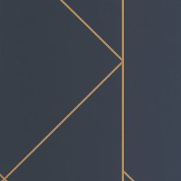   BAUHAUS, GEOMETRIKUS TAPÉTA, ARANY MINTÁVAL, SÖTÉTKÉK ALAPON