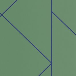   BAUHAUS, GEOMETRIKUS TAPÉTA, FÉMES KÉK MINTÁVAL, ZÖLD ALAPON