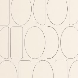   BAUHAUS, ELEGÁNS GEOMETRIAI TAPÉTA FEHÉR SZÍNBEN FEKETE MINTÁVAL