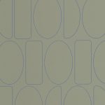 BAUHAUS, ELEGÁNS GEOMETRIAI TAPÉTA ZÖLD SZÍNBEN FINOM KÉK FÉMES MINTÁVAL