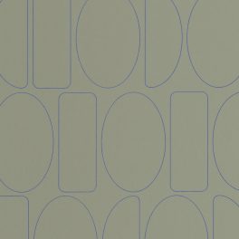  BAUHAUS, ELEGÁNS GEOMETRIAI TAPÉTA ZÖLD SZÍNBEN FINOM KÉK FÉMES MINTÁVAL