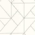 BAUHAUS, ELEGÁNS TAPÉTA FEKETE GEOMETRIKUS MINTÁVAL FEHÉR SZÍNBEN