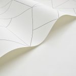 BAUHAUS, ELEGÁNS TAPÉTA FEKETE GEOMETRIKUS MINTÁVAL FEHÉR SZÍNBEN