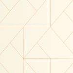 BAUHAUS, ELEGÁNS TAPÉTA NARANCS SZÍNŰ GEOMETRIKUS MINTÁVAL KRÉMFEHÉR SZÍNBEN
