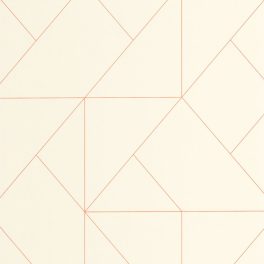   BAUHAUS, ELEGÁNS TAPÉTA NARANCS SZÍNŰ GEOMETRIKUS MINTÁVAL KRÉMFEHÉR SZÍNBEN