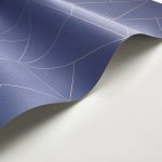 BAUHAUS, ELEGÁNS TAPÉTA ARANY GEOMETRIKUS MINTÁVAL KÉK SZÍNBEN