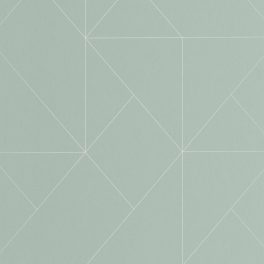   BAUHAUS, ELEGÁNS TAPÉTA EZÜST GEOMETRIKUS MINTÁVAL PISZTÁCIA ZÖLD SZÍNBEN
