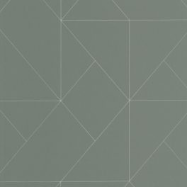   BAUHAUS, ELEGÁNS TAPÉTA EZÜST GEOMETRIKUS MINTÁVAL KHAKI ZÖLD SZÍNBEN