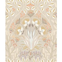 STILIZÁLT VIRÁGMINTÁS LUXUSTAPÉTA, TAUPE SZÍNBEN