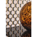 ELEGÁNS , HATSZÖG MINTÁS DESIGN TAPÉTA, FEKETE , ARANY ÉS EKRÜ SZÍNBEN