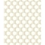 ELEGÁNS , HATSZÖG MINTÁS DESIGN TAPÉTA, FEKETE , BÉZS SZÍNBEN , ARANY RÉSZLETEKKEL