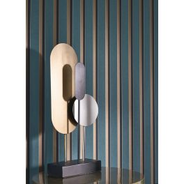   ELEGÁNS , CSÍKOS DESIGN TAPÉTA, OLAJKÉK SZÍNBEN , FEKETE ÉS ARANY RÉSZLETEKKEL