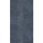 GEOMETRIKUS ART DECO 3D TAPÉTA KÉK SZÍNBEN APRÓ FÉMES RÉSZLETEKKEL