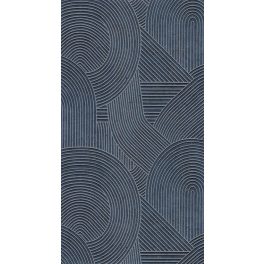  GEOMETRIKUS ART DECO 3D TAPÉTA KÉK SZÍNBEN APRÓ FÉMES RÉSZLETEKKEL