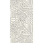 GEOMETRIKUS ART DECO 3D TAPÉTA FEHÉR SZÜRKE SZÍNBEN APRÓ FÉMES RÉSZLETEKKEL