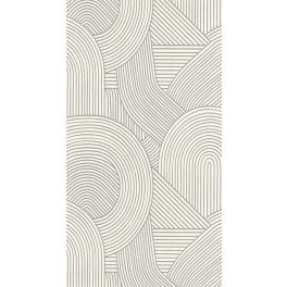   GEOMETRIKUS ART DECO 3D TAPÉTA FEHÉR SZÜRKE SZÍNBEN APRÓ FÉMES RÉSZLETEKKEL