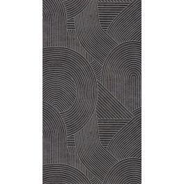   GEOMETRIKUS ART DECO 3D TAPÉTA SZÜRKE SZÍNBEN APRÓ FÉMES RÉSZLETEKKEL