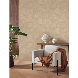 GEOMETRIKUS PATCHWORK MINTÁS TAPÉTA, BÉZS SZÍNBEN