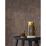 GEOMETRIKUS PATCHWORK MINTÁS TAPÉTA, BRONZ BARNA SZÍNBEN