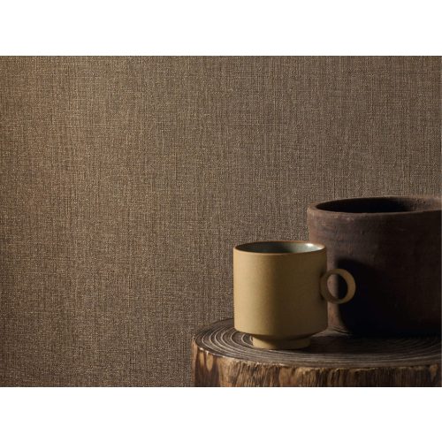 VALÓDI FINOMSZÖVÉSŰ TEXTIL HATÁSÚ TAPÉTA, BARNA SZÍNBEN
