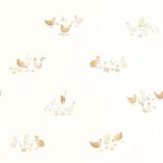 KISÁLLATOK A FARMRÓL GYEREKTAPÉTA , BÉZS ÉS BARNA SZÍNEKBEN