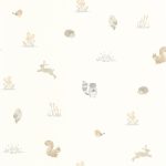 AZ ERDŐ BARÁTAI , ÁLLATOS GYEREKTAPÉTA , FÖLD SZÍNEKBEN