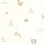 AZ ERDŐ BARÁTAI , ÁLLATOS GYEREKTAPÉTA , FÖLD SZÍNEKBEN