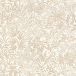   FINOM, ELEGÁNS NÖVÉNY MINTÁS LUXUSTAPÉTA FEHÉR ALAPON ARANY MINTÁVAL