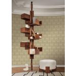 EGYIPTOMI IHLETÉSŰ NÖVÉNYMINTÁS LUXUSTAPÉTA BRONZOS ALAPON ARANY BÉZS SZÍNBEN