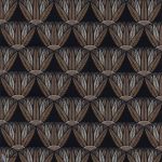 EGYIPTOMI IHLETÉSŰ NÖVÉNYMINTÁS LUXUSTAPÉTA FEKETE ALAPON BÉZS BARNA BRONZ SZÍNBEN