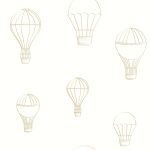 HŐLÉGBALLON MINTÁS GYEREKTAPÉTA , BÉZS SZÍNBEN