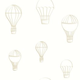 HŐLÉGBALLON MINTÁS GYEREKTAPÉTA , BÉZS SZÍNBEN